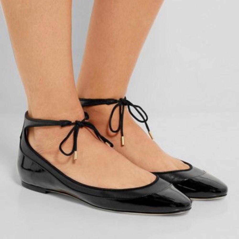Jimmy Choo Tyler matte and patent leather flats